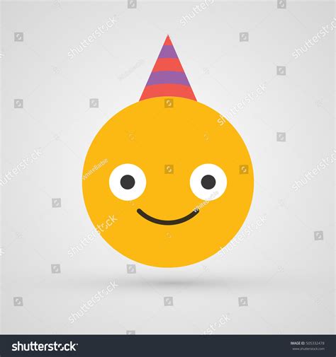 Funny Smiley Birthday Party Icon Vector เวกเตอร์สต็อก ปลอดค่า