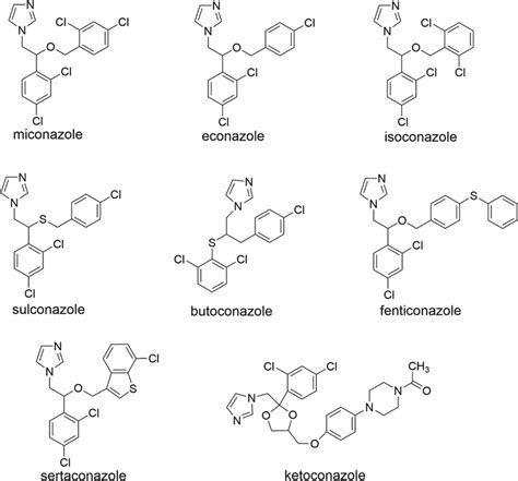 The Chemical Structures Of Eight Imidazole Antifungal Drug Enantiomers