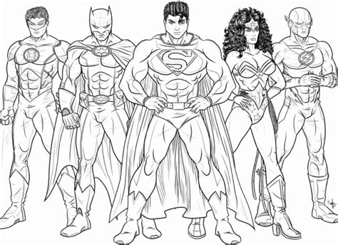 Superheroes Of The Justice League Coloring Book To Print And Online
