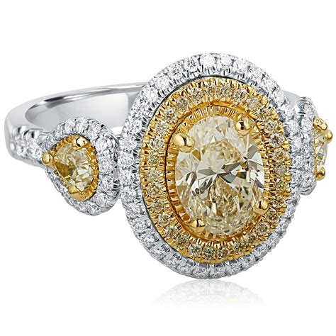 Riviera pavé diamond engagement ring. 2 Carat GIA Certified Oval Cut Yellow Diamond Engagement Ring 18k White Gold | eBay