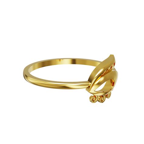 Plain Leaf Design Gold Ring 01 08 Spe Goldchennai