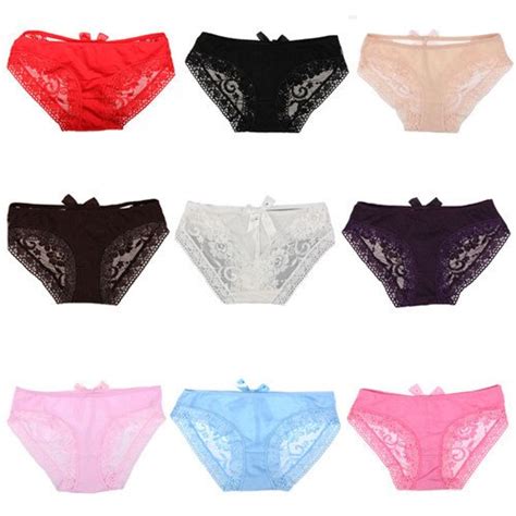 Women Sexy Lace Panties Bow Underpanties Fashion Underwear 5pcslot