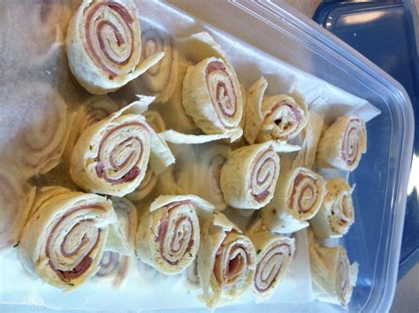 · make ham and cream cheese roll ups three different ways: Ranch Roll-ups 8" tortillas 8 ozs. cream cheese 1 pkg. dry ...