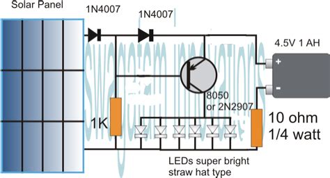 Solar street lights are raised light sources which are powered by solar panels mostly mounted on the lighting structure or integrated its solar panels charge a rechargeable battery, which powers a fluorescent or led lamp during the nighttime. Simplest Automatic LED Solar Light Circuit - Solar Garden ...