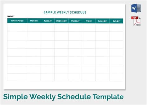Weekly Work Schedule Template 9 Free Word Excel Pdf Format