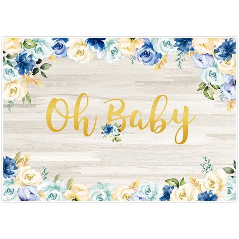 Buy Allenjoy 7x5ft Wood Baby Shower Backdrop Oh Baby Floral Banner