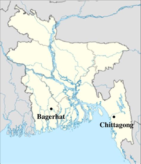 Map Of Bangladesh Showing Bagerhat And Chittagong District Download