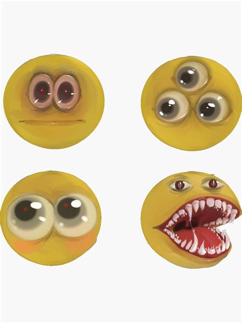 Cursed Emoji Sticker Pack Sticker For Sale By Bigmemeenergy Redbubble