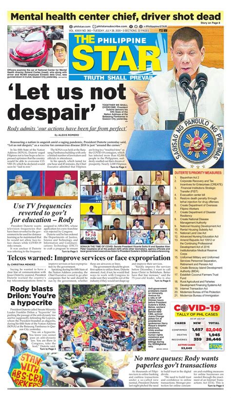 Newspaper Article Example Philippines 2020 The Philippine Star August 02 2020 Newspaper Get