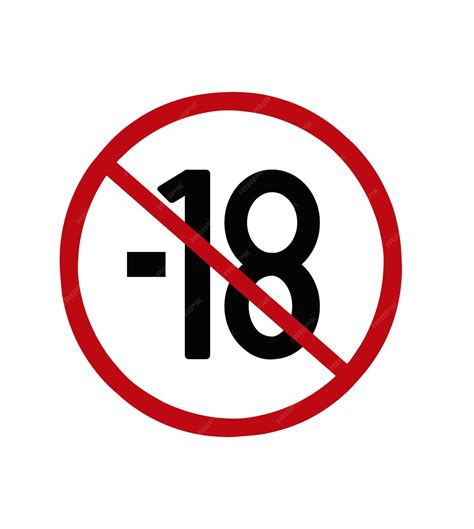 Premium Psd 18 Sign Warning Symbol Isolated On White Background 18 Plus Under 18 Censored