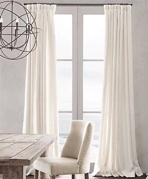 White Ivory Natural Pure European Linen Curtains Country Farmhouse