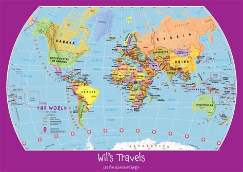 Personalized Childs World Map