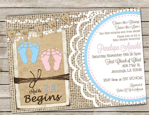 Baby Shower Invitation Twins Free Printable Twin Baby Shower