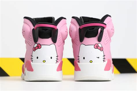 Kids Air Jordan 6 Hello Kitty Pinkblack White For Sale
