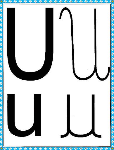 Cartazes Do Alfabeto Quatro Tipos De Letras Com Margem Azul Alfabetos