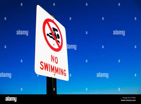 No Swimming Sign Stock Photo Alamy