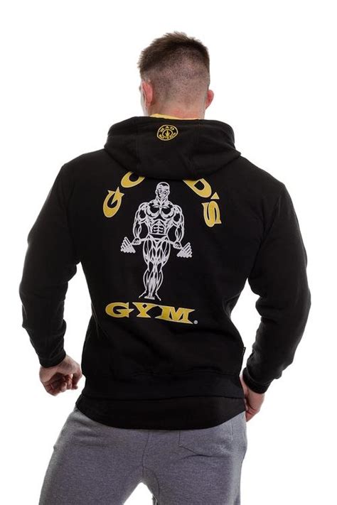 Golds Gym Muscle Joe Zip Through Hoodie Black Urban Gym Wear