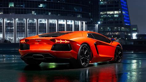 Lamborghini Exotic Supercar Vehicles Cars Orange Color Contrast