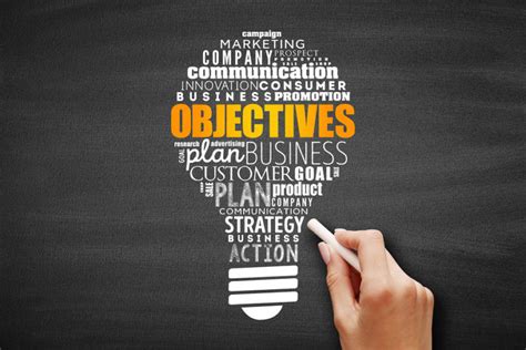 Objectives Light Bulb Word Cloud Collage Business Concept Backg