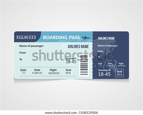 Airline Boarding Pass Ticket Vector Illustration Stock Vector Royalty Free