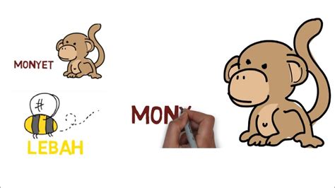 Belajar Menulis Belajar Membaca Sambil Menggambar Hewan Monyet Dan