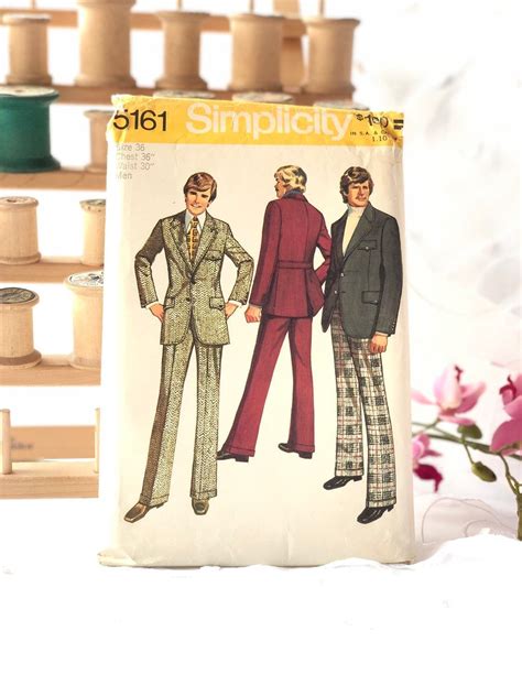 Mens Suit Pattern Simplicity Suit Chest 36 Waist Uncut Etsy Suit