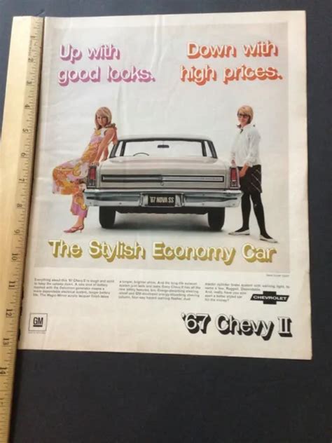 1967 Chevy Ii Car Ad Clipping Original Vintage Magazine Print Chevrolet