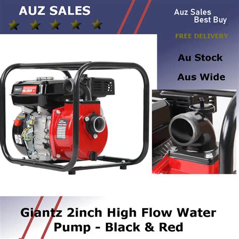 Giantz 2inch High Flow Water Pump Black And Red Auz Sales Online