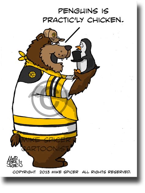 Mike Spicer Cartoonist Caricaturist Bruins Vs Pittsburgh Warner