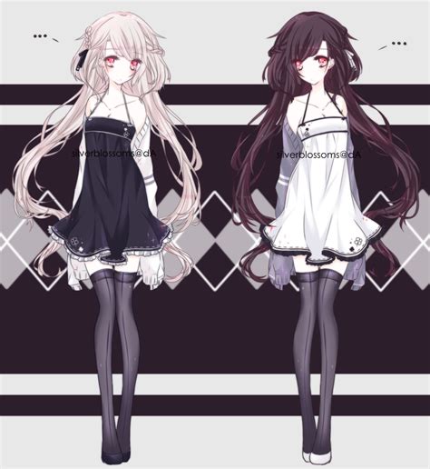 Black And White Twins By Silverblossoms Chica Anime Kawaii Mejores