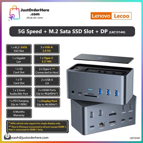 Lenovo Lecoo Universal Multi Functional Docking Station In Typec K Hz Hdmi Pd Ssd