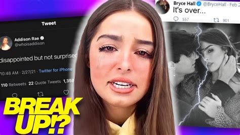 addison rae and bryce hall officially break up youtube