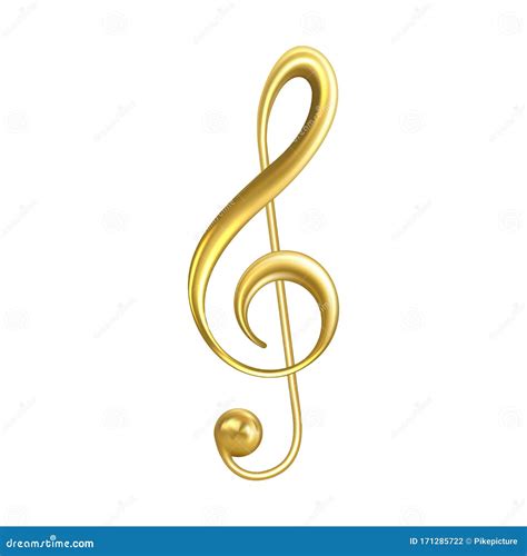 Treble Clef Musical Symbol Golden Color Vector Stock Vector