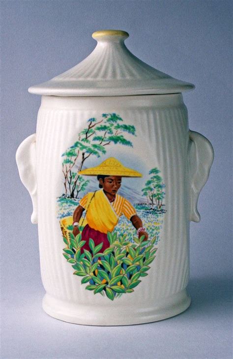 Sylvac Tea Caddy Tea Picker Elephant Handled 1950s Etsy Uk Tea