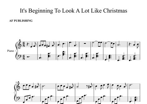 Its Beginning To Look Like Christmas Arr Af Publishing Sheet Music