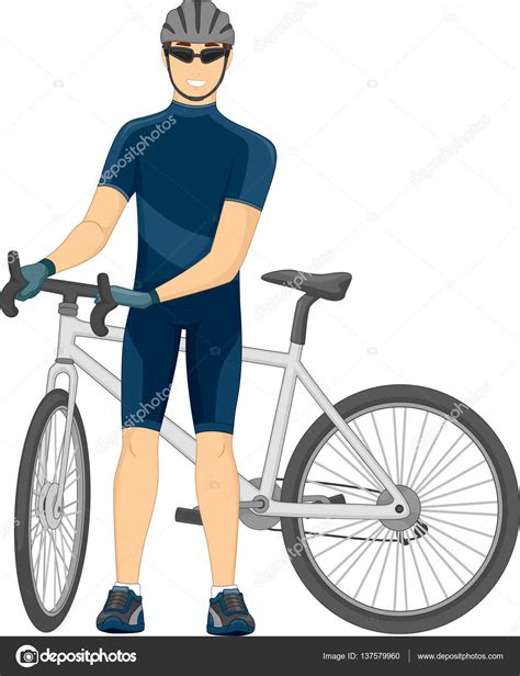Man Cyclist Illustration Stock Photo By ©lenmdp 137579960