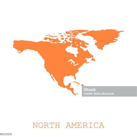 Continent Of North America Continent Map Template Vector Illustration