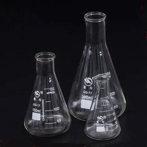 25ml 3000ml Straight Mouth Glass Triangle Flask Chemistry Laboratory