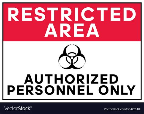 Biohazard Warning Restricted Area Authorized Vector Image