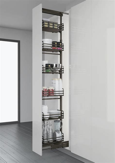 Manufactured from long lasting materials. Elite tall larder pull out unit, 300mm - anthracite, Kitchen Cabinet Wirework