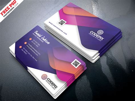 Colorful Business Card Design Template Download Psd