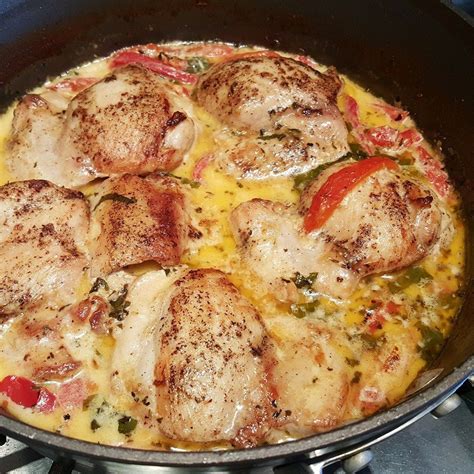 Gradually add the milk, cream and soup mix. Chicken W/ Roasted Red Pepper Cream Sauce - The Peachy ...
