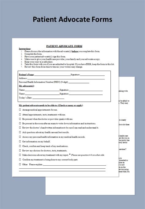 Free Patient Advocate Forms