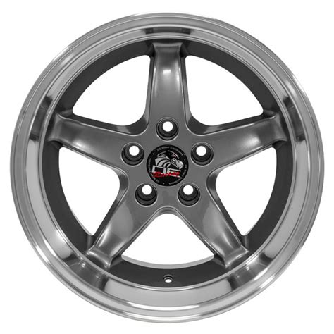 Staggered Set Of 17 Machined Lip Gunmetal Rims Fit Ford Mustang Fr04