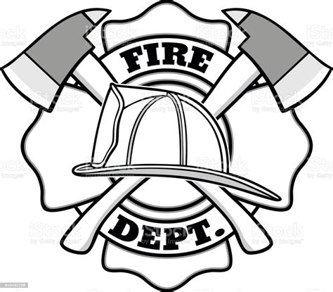 Firefighter Badge Illustration Stock Vector Art 643432208