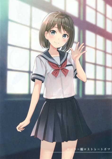 Anime Cute Girl School Short Hair Wallpapers Wallpaper Cave