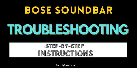 Bose Soundbar Troubleshooting Step By Step Instructions