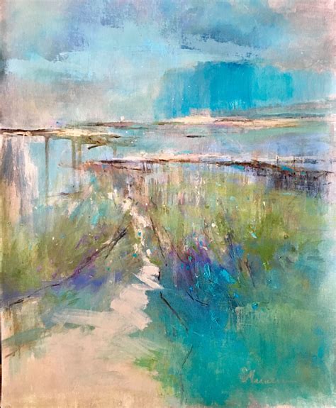 16x20 Mixed Media Paintingloving Blues And Teals Sandramarucciart