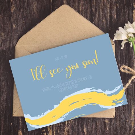 Printable Card Farewell Card For Coworker Digital Download Etsy