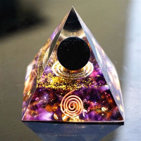 Elegant Obsidian Crystal Sphere Amethyst Orgonite Pyramid Orgone